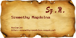 Szemethy Magdolna névjegykártya