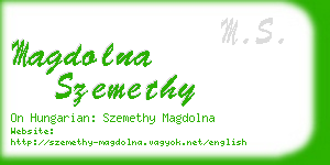 magdolna szemethy business card